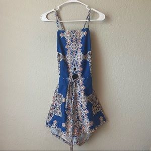 Vintage Free People Blue Romper